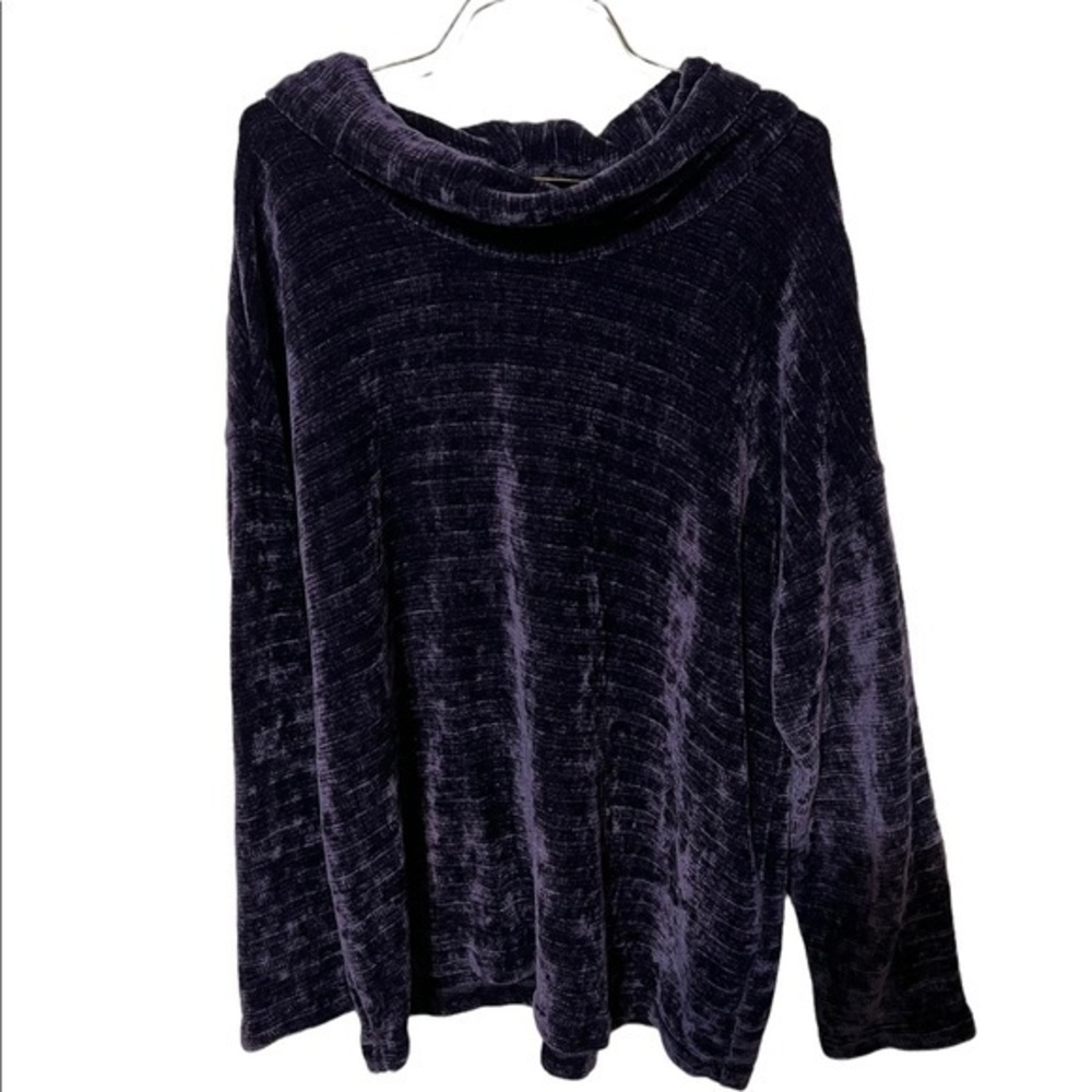 J. Jill Purple Soft Long Sleeve Sweater Cowl Neck Size Large